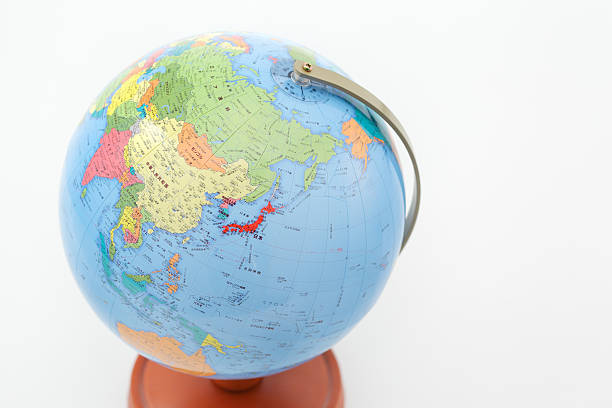 globo que o japão é capturado - japan map tokyo prefecture world map imagens e fotografias de stock