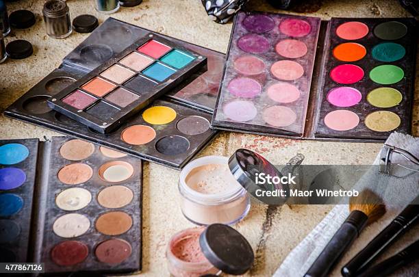 Closeup Of Cosmetics Makeup Tools Stock Photo - Download Image Now - 2015, Appearance, Art And Craft