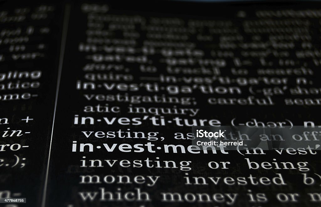 Investimento definito su nero - Foto stock royalty-free di Azioni e partecipazioni