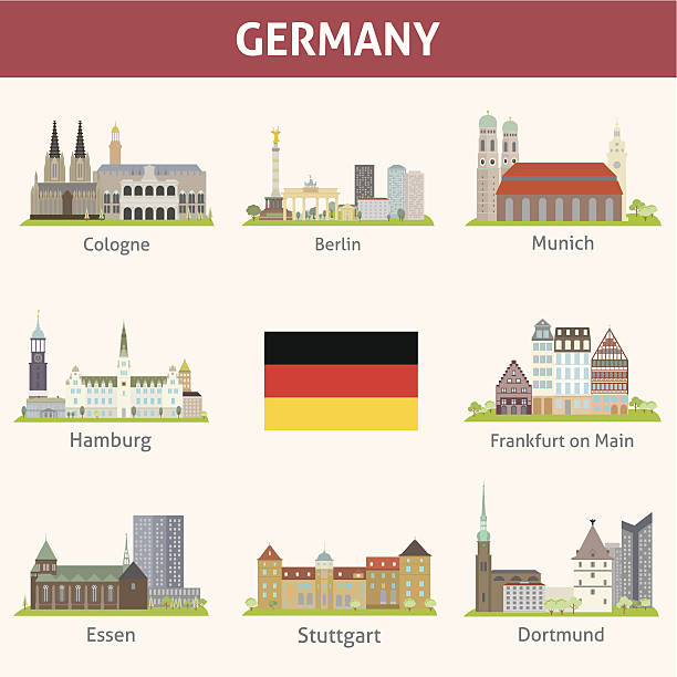 германия.  символы городов - гамбург германия stock illustrations