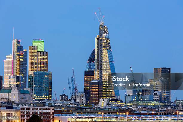 Foto de Cidade De Londres e mais fotos de stock de 20 Fenchurch Street - 20 Fenchurch Street, 30 St Mary Axe, Alto - Descrição Geral