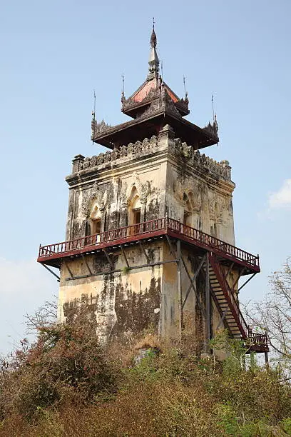 Nanmyin watchtower in Inwa ancient city, Mandalay Myanmar