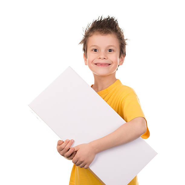 istock happy boy portrait with gift on white 477869701