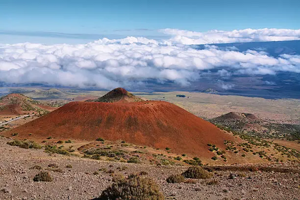 Volcanic landscape from Mauna Kea mountain, Big Island, Hawaii
