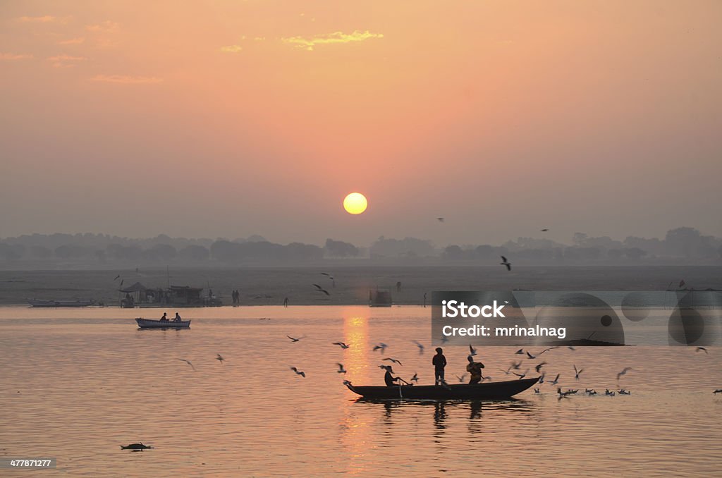 morning life with Ganges river. morning life with Ganges river. The most holy river of India and Hindu culture, Architecture Stock Photo