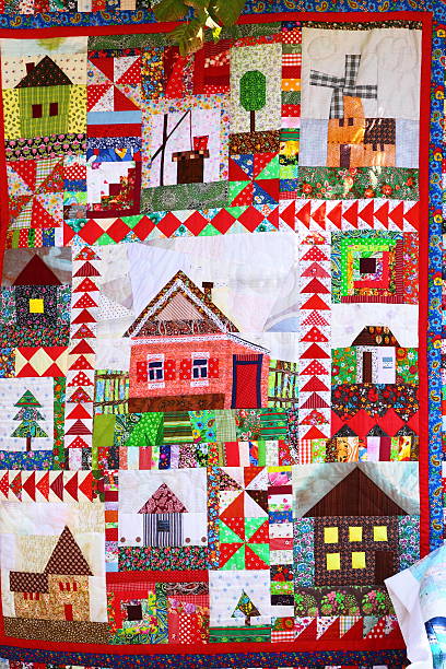 стиле в лоскутной технике - christmas quilt craft patchwork стоковые фото и изображения