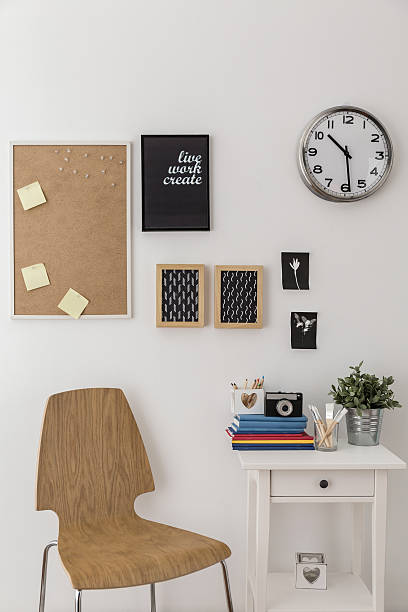 istock Wooden chair and nightstand 477872316