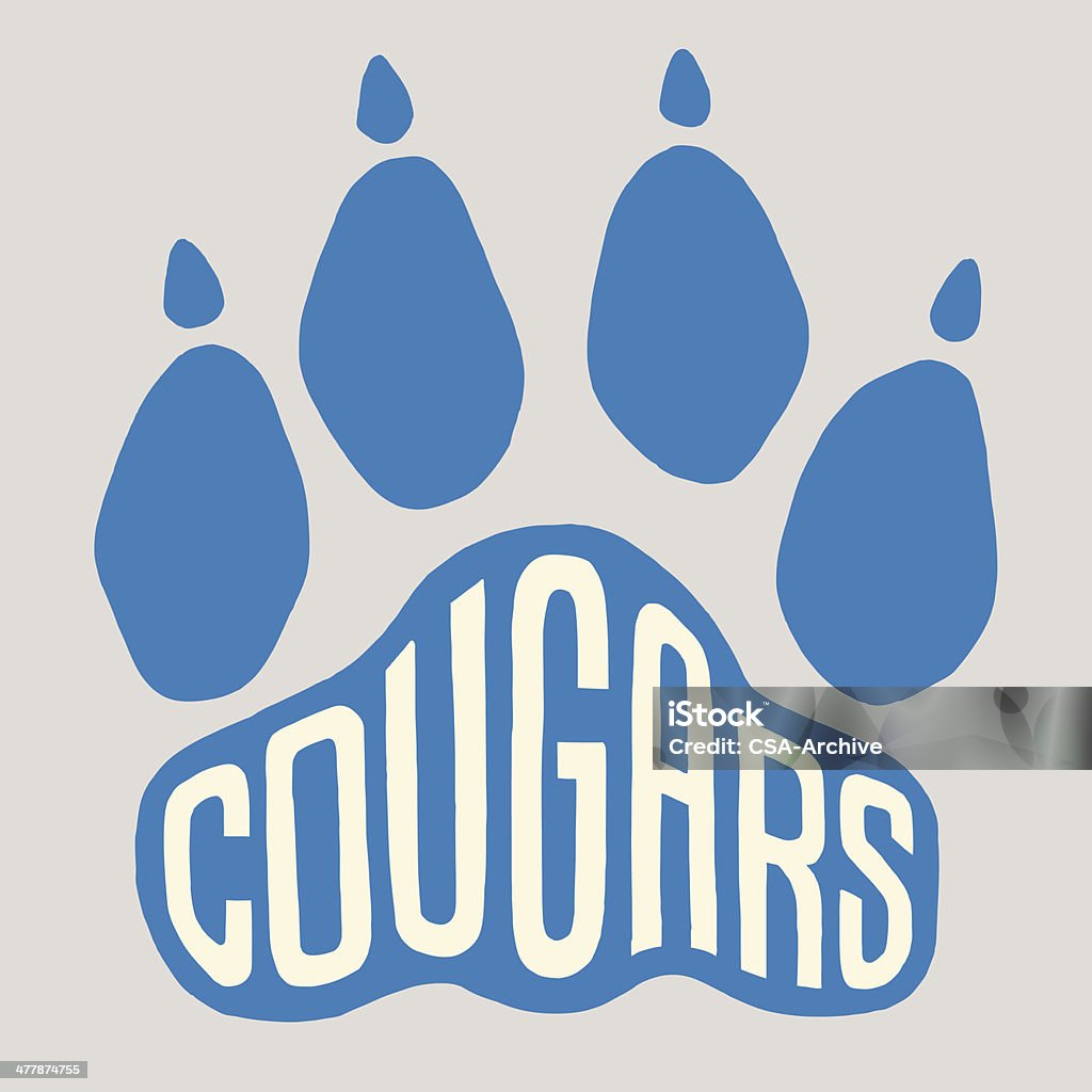 Cougar Empreinte de pattes animales - clipart vectoriel de Puma - Félin libre de droits