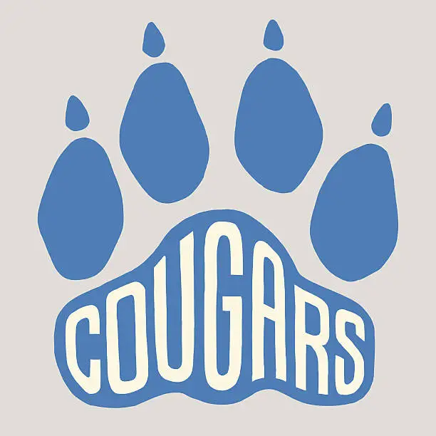 Vector illustration of Cougar Paw Print