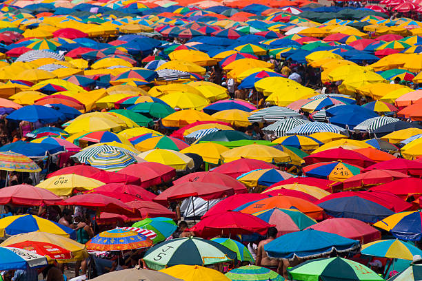 istock Crowded Colorful  Beach Umbrellas 477876030