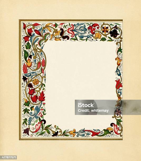 Brilhante Colorida Quadro Vitoriano - Arte vetorial de stock e mais imagens de Flor - Flor, Gravação, Imagem Gravada