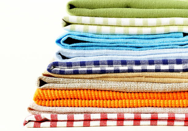 istock stack of colorful kitchen napkins on white background 477878765