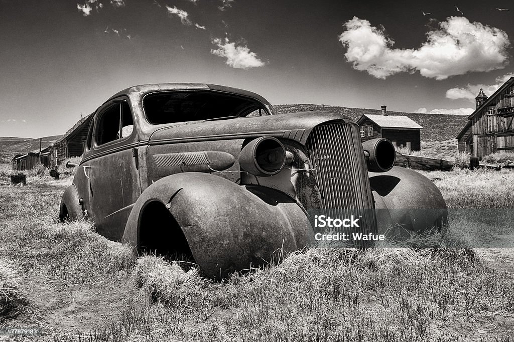 Old Car Wreck rusty old Car Wreck in Bodie, USA Car Bodywork Stock Photo