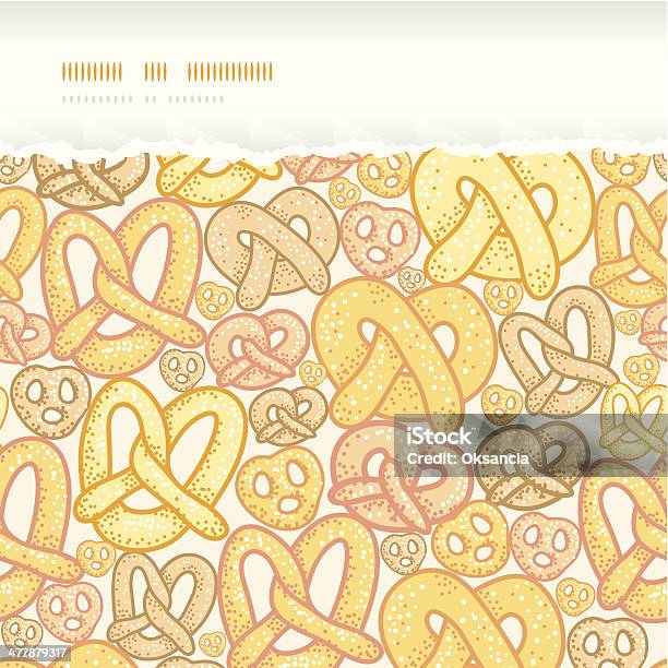 Pretzel Strappato Seamless Pattern Di Sfondo Orizzontale - Immagini vettoriali stock e altre immagini di Arancione