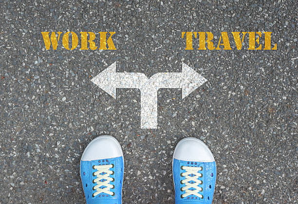 istock Decision to make at the crossroad - work or travel 477880926