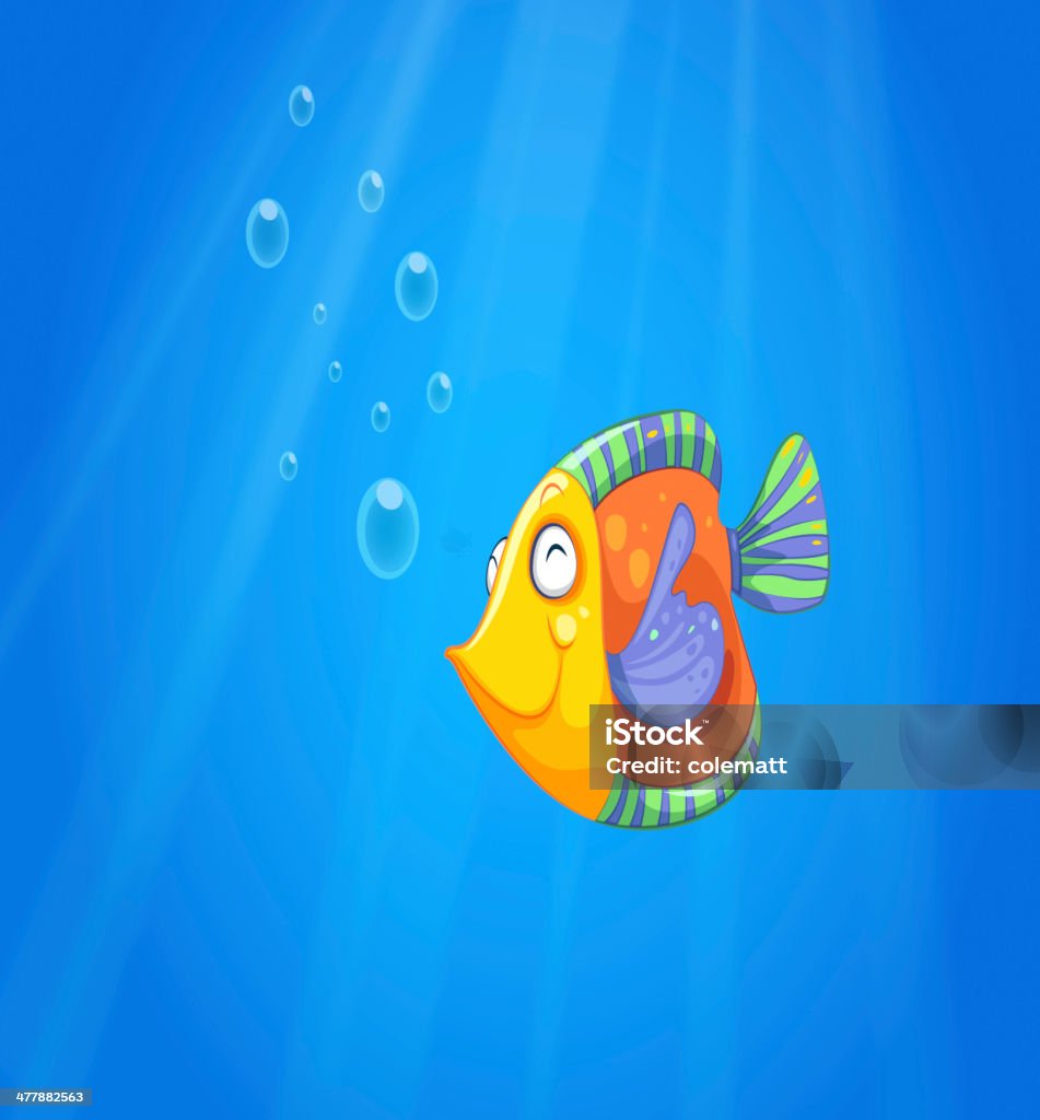 Deep ocean with a fish Animal stock vector