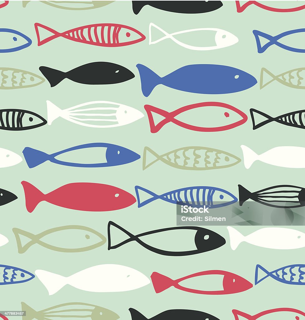 Fun Fish Patterns Decorative Drawn Pattern With Funny Fish Stock Illustration - Download ...