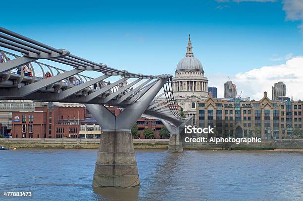 Millennium Bridge And St Pauls Stock Photo - Download Image Now - Architectural Dome, Architecture, Baroque Style