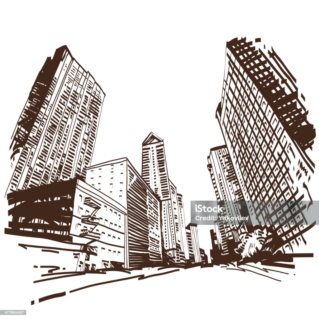 City hand drawn. Vector illustration Advertisement stock vector
