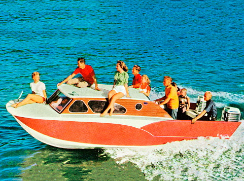 People Riding a Boat