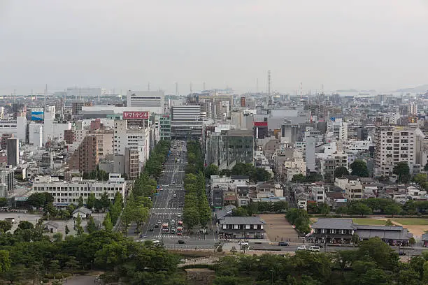 Himeji City in Hyogo Prefecture, Japan.
