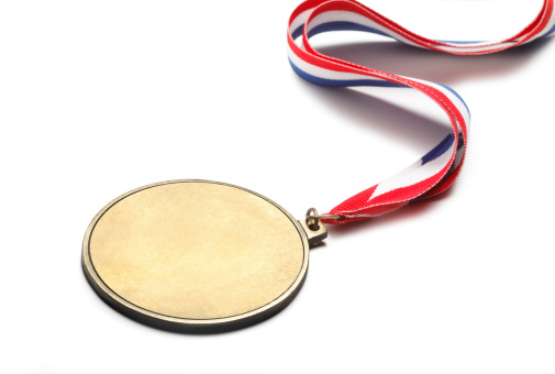 A blank gold medal.