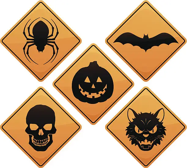 Vector illustration of Halloween Symbols