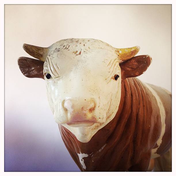 istock Model of a cow, Fleckvieh bull 477886428