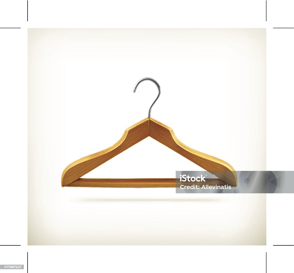 Vêtements icône de cintre bois - clipart vectoriel de Accessoire libre de droits