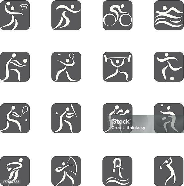 Set Di Pittogramma Sport - Immagini vettoriali stock e altre immagini di Sagoma - Controluce - Sagoma - Controluce, Tennis da tavolo, Avvenimento sportivo