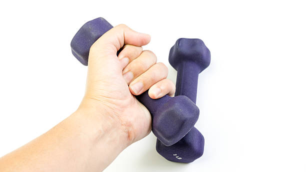 istock Mini dumbbell or with pilates toning ball for workout activities 477888780