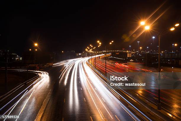 Highway At Night Stock Photo - Download Image Now - 2015, Bumper, Car