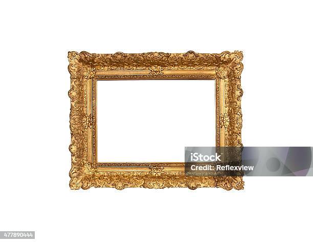 Old Wood Plaster And Gold Leaf Frame Stock Photo - Download Image Now - 2015, Antique, Art