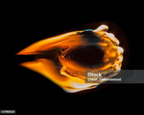 Red Hot Flaming Baseball Stockfoto und mehr Bilder von Feuerball - Feuerball, Meteor - Weltall, Abstrakt