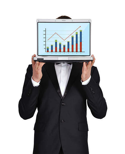 istock businessman in  tuxedo holding notebook  wirth chart 477892493