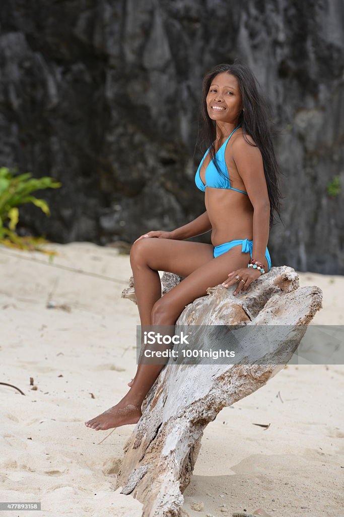 Fashion Shot Of A Philippina On The Exotic Beach Stock Photo