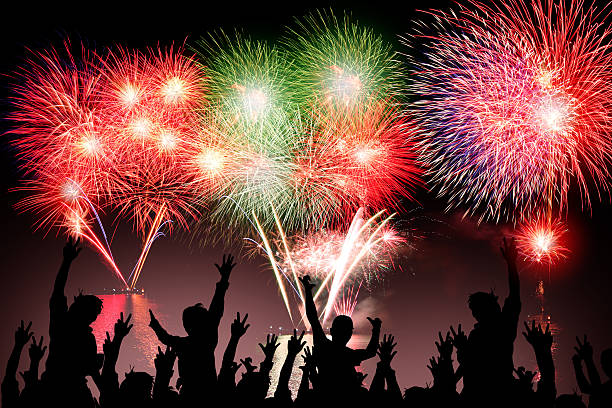 istock fireworks with happy people 477894945