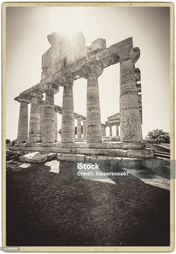 Paestum, Tempel der Athena. - Lizenzfrei Altes Griechenland Stock-Foto
