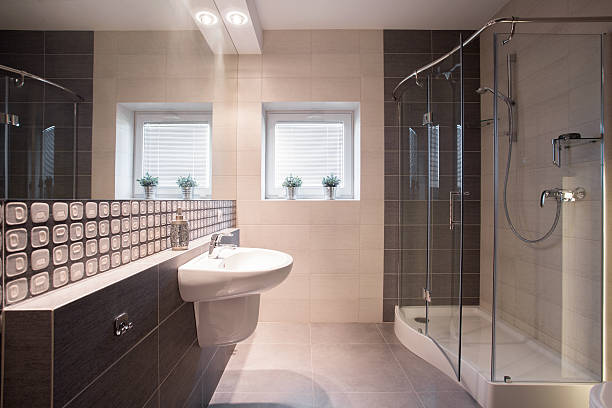 istock Shower with glass door 477896104