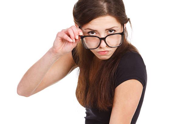 istock joyful woman in glasses has a fun 477896296