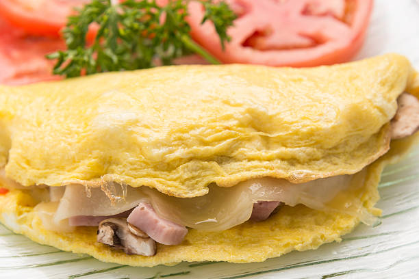 istock Ham,Cheese, and mushrooms omelet 477896491