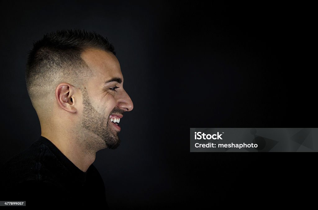Profil Schuss lächelnd Mann - Lizenzfrei Ein Mann allein Stock-Foto