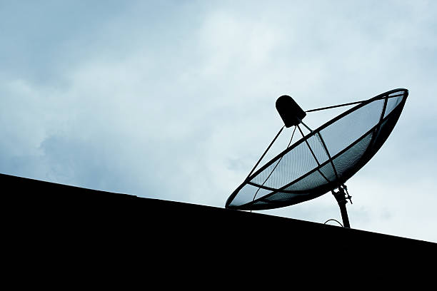 istock Satellite dish antenna in rural area 477899134