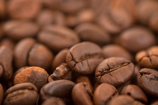 coffee beans in full-frame background