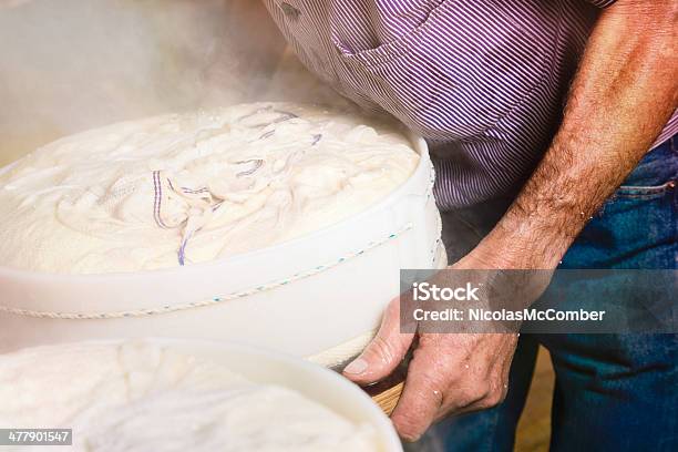 Manipulación Manual Queso Fresco Foto de stock y más banco de imágenes de Agricultor - Agricultor, Queso, Adulto