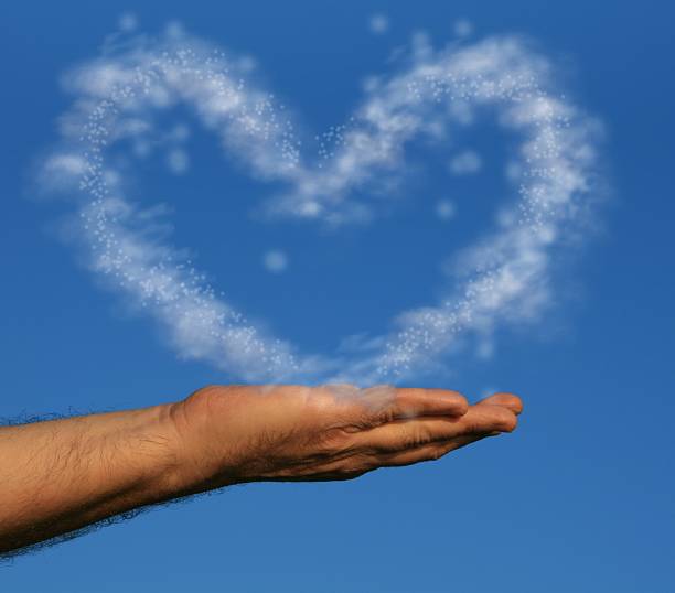 heart in the sky heart in the sky schenken stock pictures, royalty-free photos & images