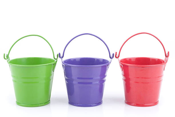 istock Three buckets of different colors. 477902999