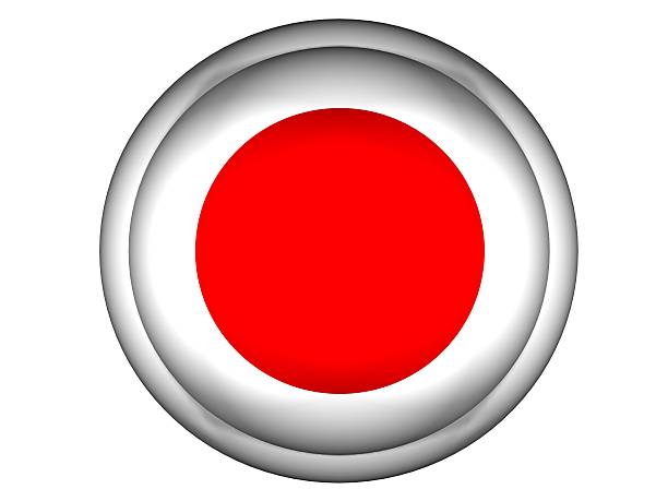 istock National Flag of Japan . Button Style 477903617