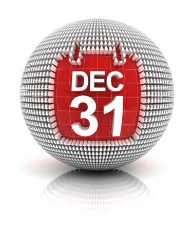 New year's eve icon, 3d render, with clipping path