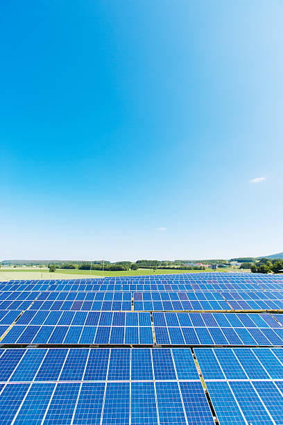 istock Solar cells and a fantastic blue sky in the coutryside 477908636